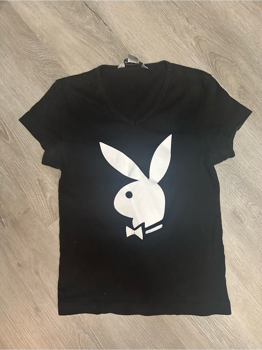 PLAYBOY Black Tee with White Bunny Logo